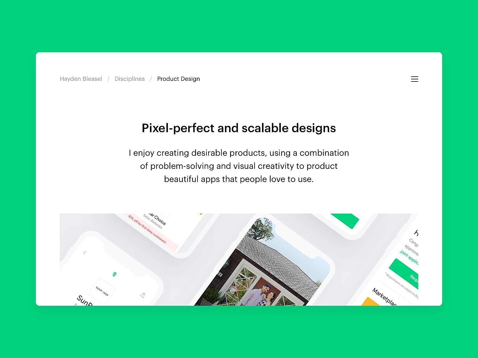hamburger menu example website