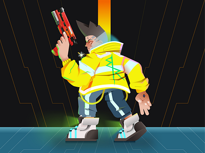 Edgerunner animation anime character character design cool cyberpunk design fanart fashion figma gradient illustration vector