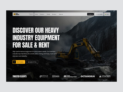 MightyMachinery- Design exploration for Heavy Equipment sales construction design heavyequipment landingpagedesign minimal modern rent sale uidesign web webdesign webdevelopment webflow website websitedesign