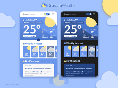 StreamWeather App app design ui ux