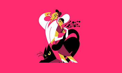 Master & Margarita art character design characters colorful cover design flat illustration vector vectorart