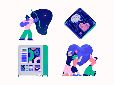 Illustrations for tech website affinity designer art colorful design flat graphic design illustration spot illustration tech technical vector vectorart website illustration