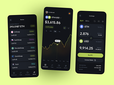Crypto Trading App UI Design android app design crypto platform crypto trading crypto wallet cryptocurrency defi finance interface ios mobile app mobile app ui neobanking product design trading transactions ui ux wallet