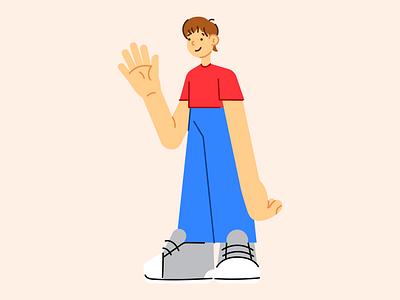 Say Hi 👋🏼 adobe character characterdesign graphic design illustration illustrator vector vector illustration