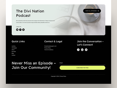 Footer Design app design conference event footer footer design graphic design icon logo podcast podcaster ui ux web design