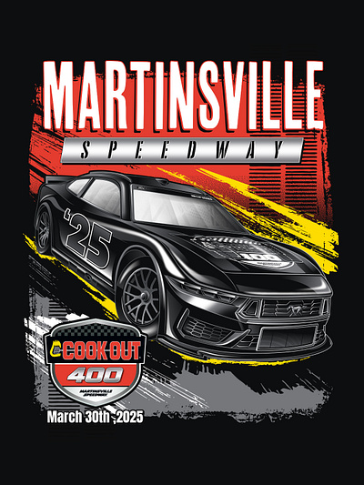 Martinsville Speedway Cookout 400 Event Tee branding design graphic design illustration logo typography vector