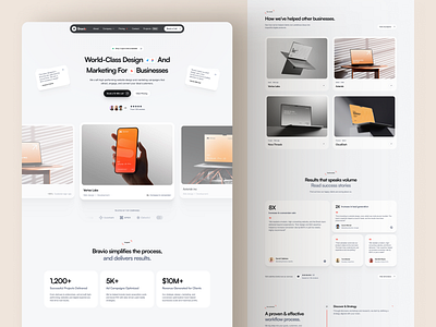 Bravio - Agency Landing Page agency framer landing page product design startup template ui ux