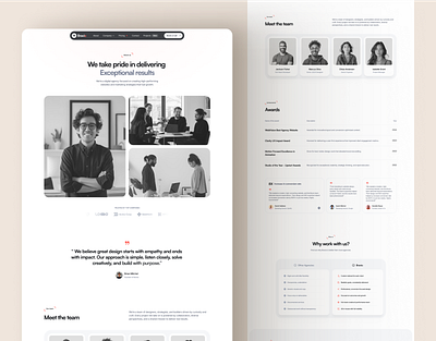 Bravio - Agency About Page about agency design system figma product design ui ux