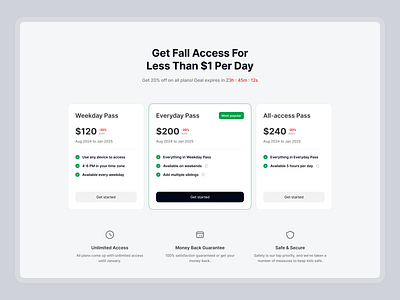 Ender Subscription Plans comparison landing page marketing minimal payment plans subscribe subscription ui ux web web design