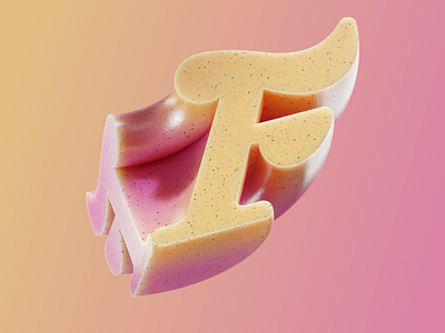 Curvature Letter - 3D Model 3d 3d modeling 3d rendering colorful creative creative art curved design digital art gradient graphic design letter f modern pastel pink soft colors type design typo typography