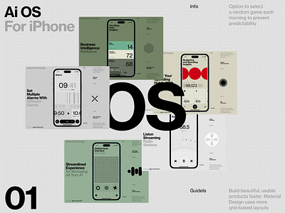 Ai OS for iPhone ai android book dashboard design fashion illustration interface ios slide ui