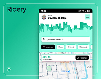 Propuesta Ridery APP app designer figma graphic design mobile product designer taxi transportation ui ux uxui