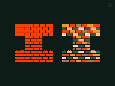 Lego letter I architecture brick building custom type games geometric grid i icon lego lettering logo modular monogram structure symbol toys type