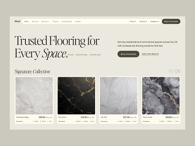 Flooring company website design - Stryd flooring flooring comapny landing page modern real estate agency realestate ui ux web design website website design