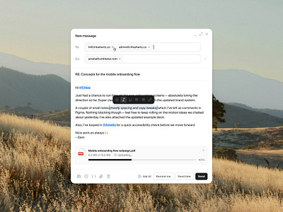 New message — Untitled UI attachment composer email message new message product design text editor ui design user interface