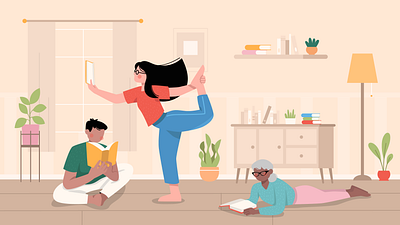 Illustration for Book Nerd Yoga book booknerd bookworm design graphic design illustration vector webillustration yoga yogapose