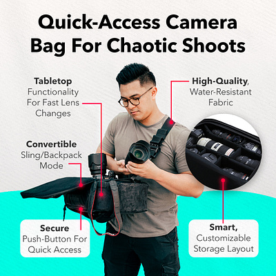 Camera Bag - ads creative /Static Ads for ecommerce brand ads creative camera bag ecommerce ecommerce ads facebook ads instagram ads static ads