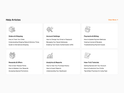 Help Articles 📚 articles blog design grid help list minimal saas ui web design