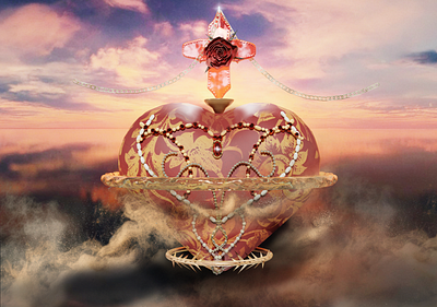 Gilded Heart 3d 3d art 3d rendering blender art concept art graphic design heart surrealism vintage vintageaesthetic