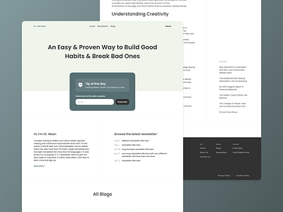 Blog & Newsletter Website blog blogging newsletter ui uiux ux web design website