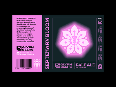 Glyph Beer 72 7 beer label bloom blossom cherry cherry blossom emblem family crest floral flower fragrance geometry icon japanese logo nature symbol