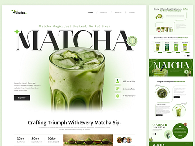 🌿Matcha Magic – Website UI Concept brand experience clean design design trends 2025 dribbble shot ecommerce ux food beverage ui green tea design healthy living landing page matchadesign minimal ui minimalism organic product responsive design ui ui design ui exploration uiuxdesign ux inspiration ui exploration web design
