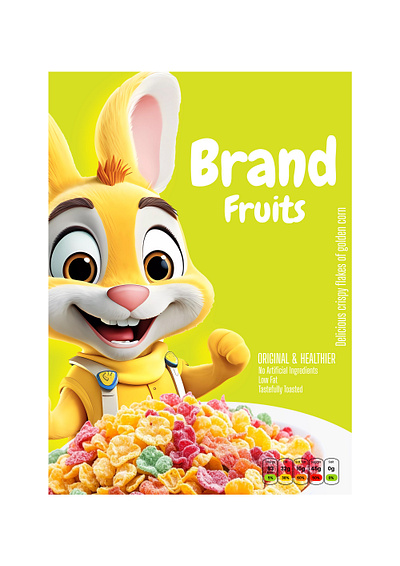 Brand Fruits Cereal Cheerful Bunny Mascot & Healthy Corn flakes fruit cereal for kids