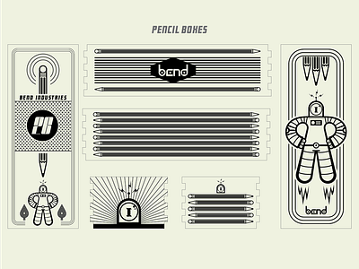 Pencil Boxes { first laser print } artwork branding concept design die cut graphic design illustration laser cut logo pencil box vector