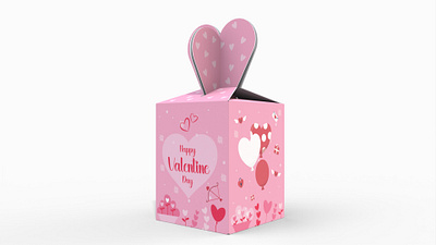 Valentine Gift Box Template for Packaging birthday box design gift hearts illustration pack packaging