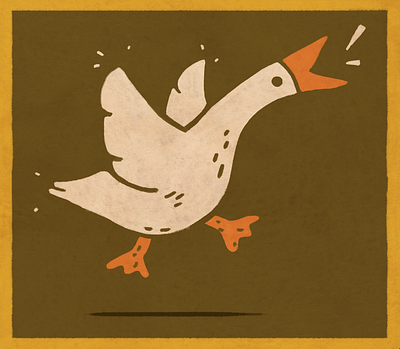 Honk Honk angry animal beak bird distressed duck feathers goose graphic design green hand drawn honk illustration orange pond vintage white wings