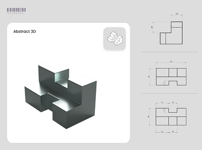 Abstract 3D - Drawing | CAD Design 3d 3d drawing 3d illustration abstract ai blender cad design fusin 360 fusion graphic design logo minimal design social media post thumbnail vector