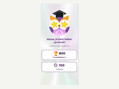 Gamified Interactive AI Learning App Animation animation gamification illustration lottie rive success screen ui uiux