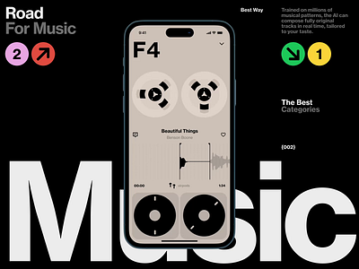 F4 Music android book design fashion illustration interface ios mobile news slide sound