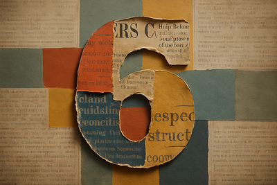 36 Days of Type - 6 36daysoftype 36daysoftype 6 6 collage color block found item illustration lettering logo newspaper paper primary colors shadow six torn edge type typography vintage